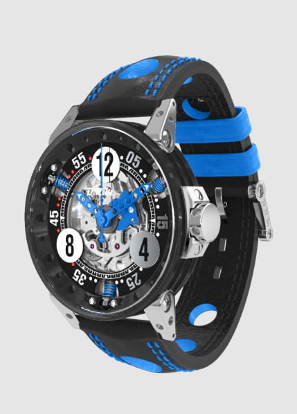 BRM Racing V6-44-SA Medium Blue Skeleton Replica Watch